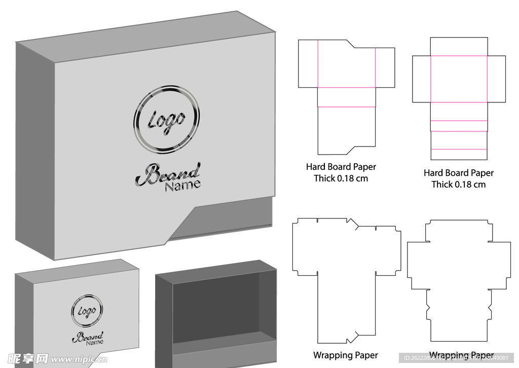 创意几何斜切展示天地盖礼盒纸盒