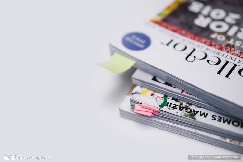 杂志 叠堆 特写 静物 标签
