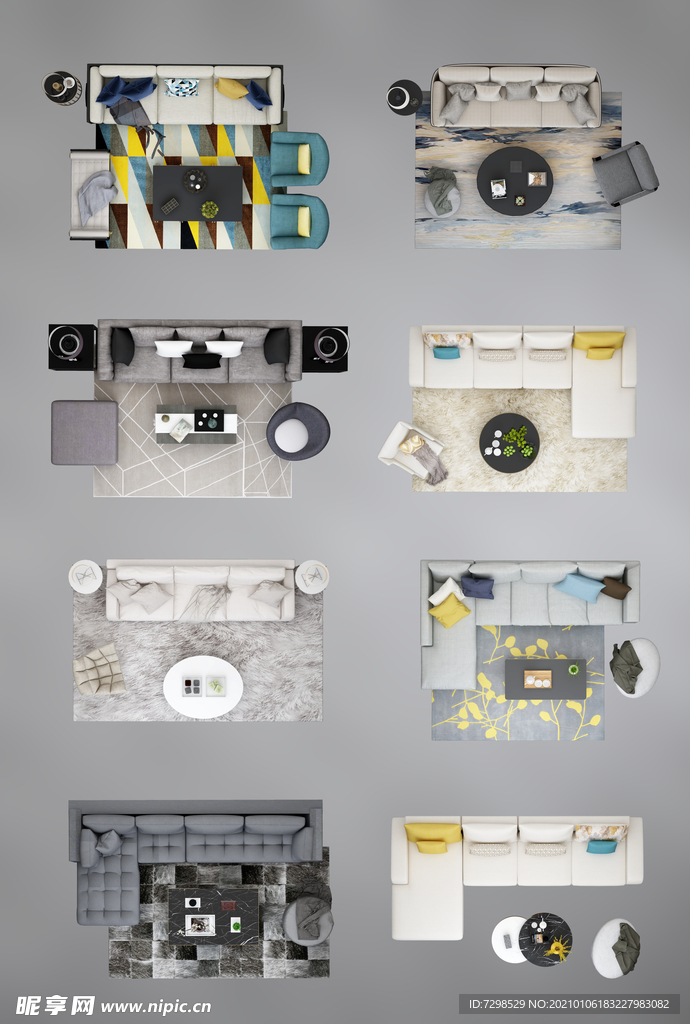 现代沙发平面图