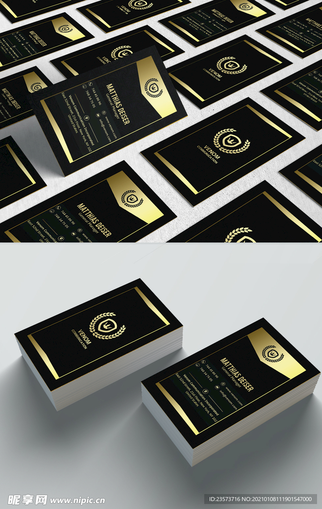 黑色商务名片模板