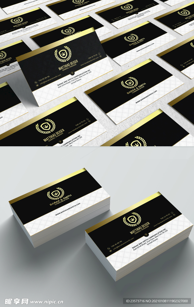 黑色商务名片模板