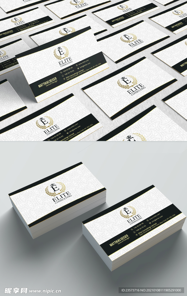 白色商务名片模板