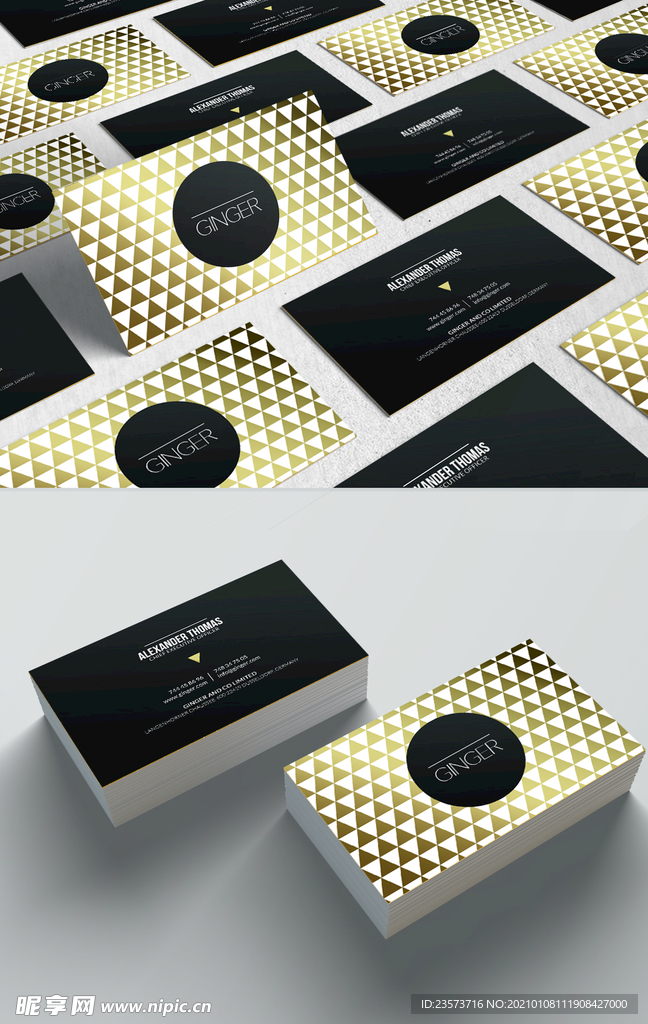 黑色商务名片模板