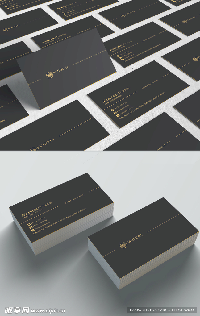 黑色商务名片模板