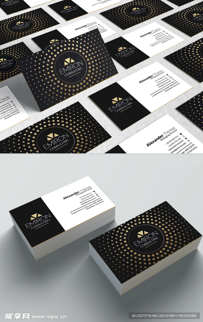 黑色商务名片模板