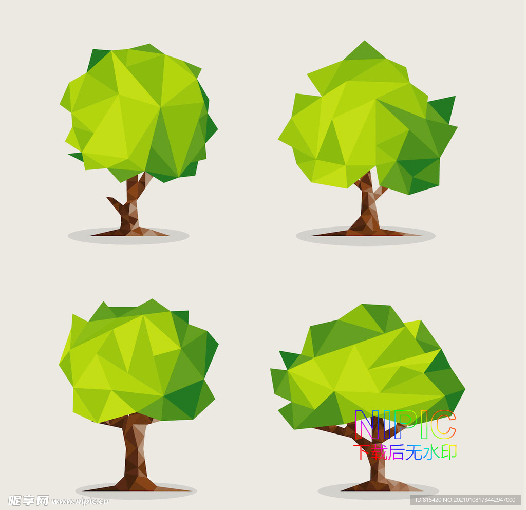 low poly 小树