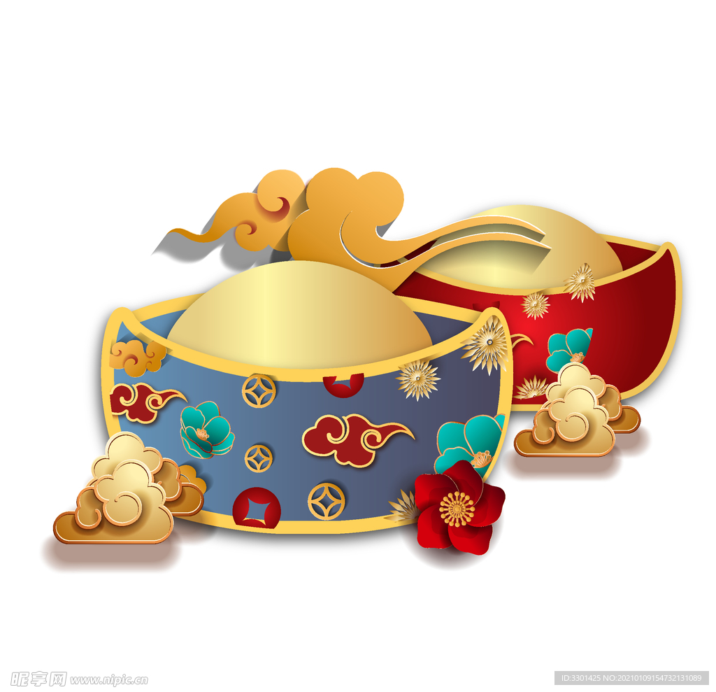 国潮金元宝装饰 中