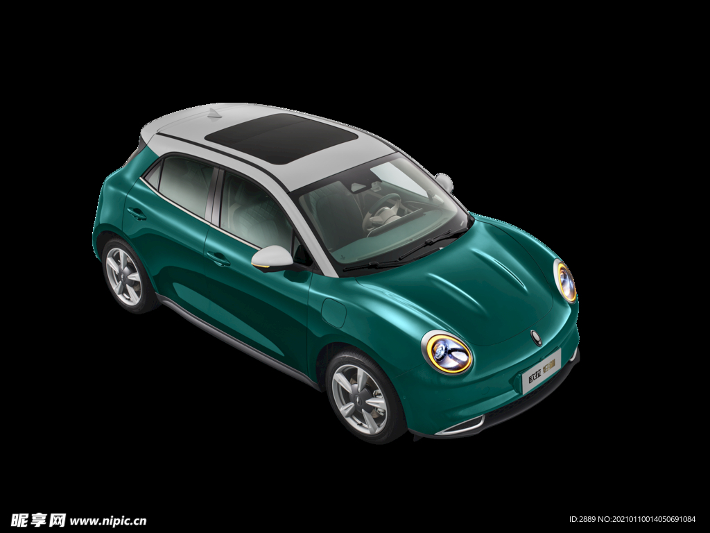 绿白色越野车模型图