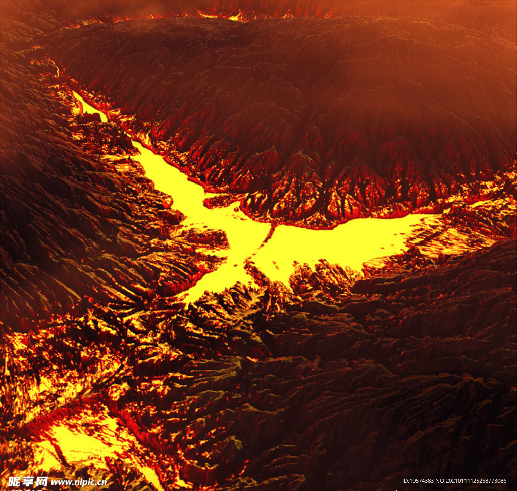 C4D模型山体石头表面火山