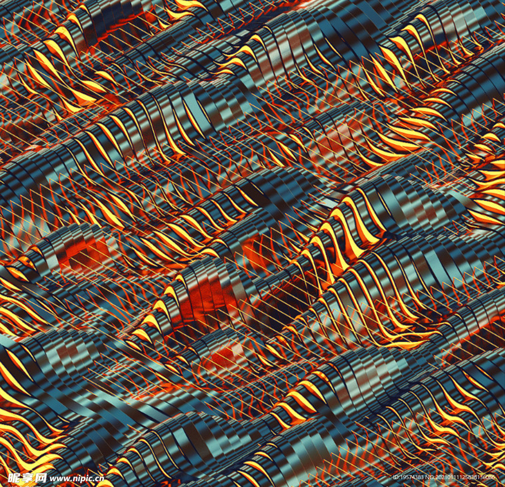 C4D模型 带状流体波浪液体