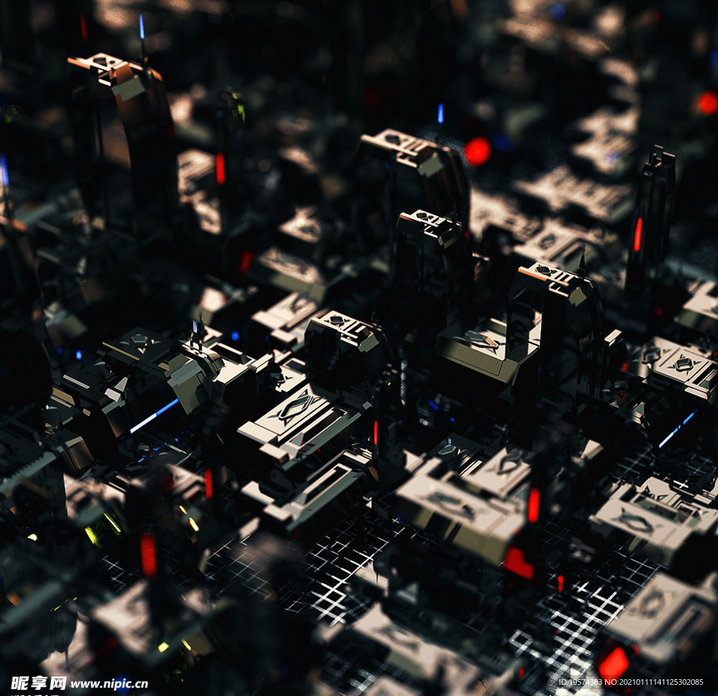 C4D模型设备零件仪器结构表面