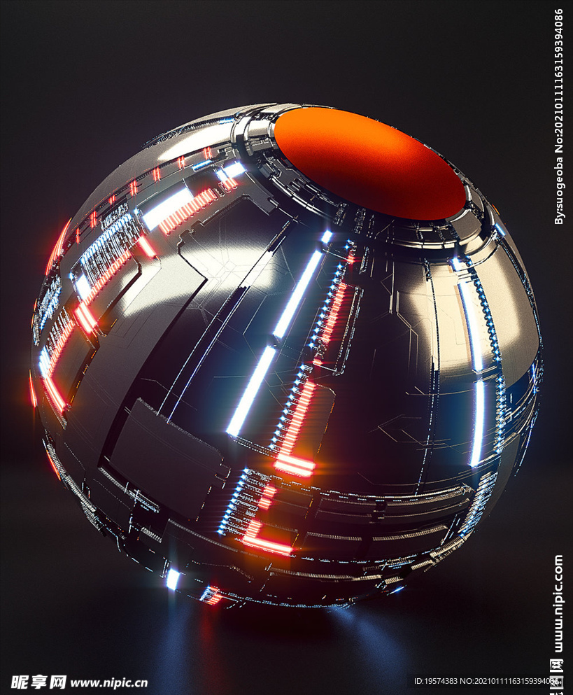 C4D模型机械球