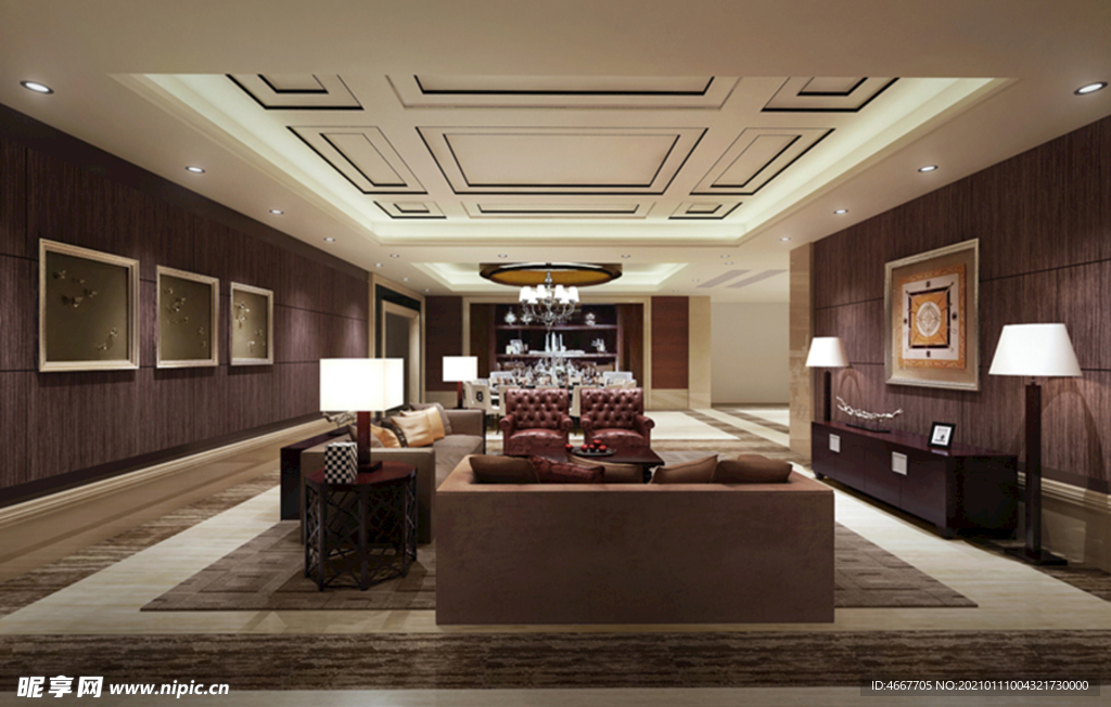 后现代客厅 家装客厅效果 港式