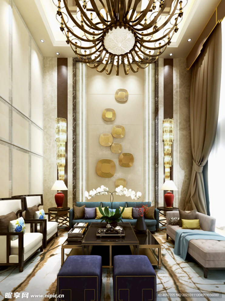 新中式客厅    家装客厅效果