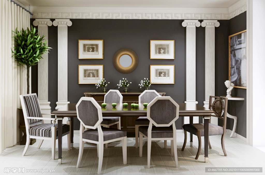 简欧式餐厅    家装餐厅效果