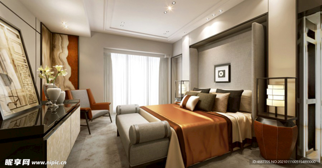 后现代卧室    家装卧室效果