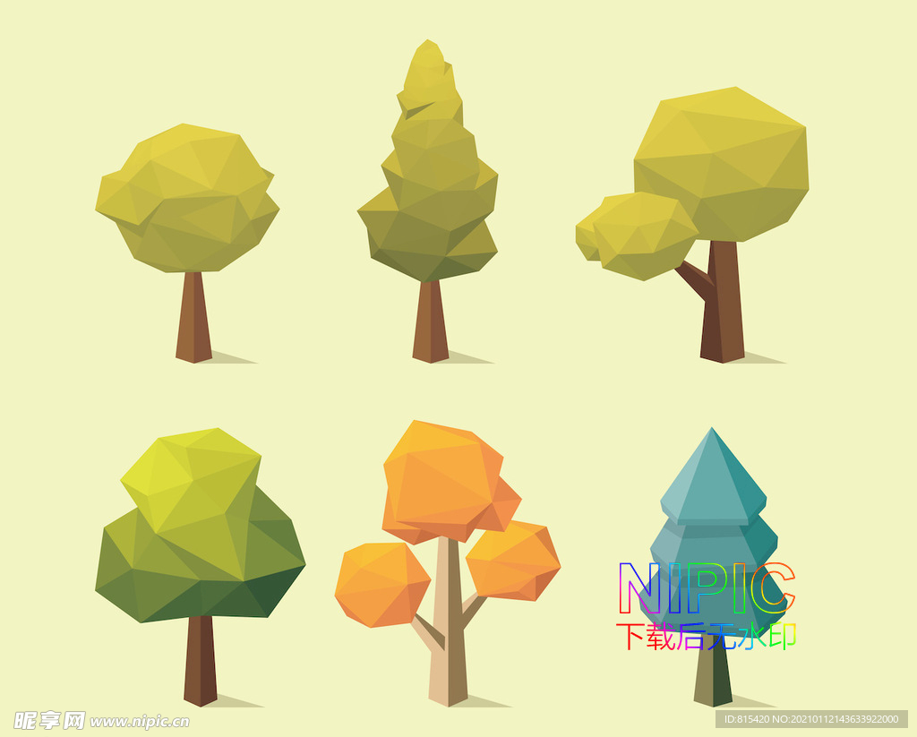 low poly 小树