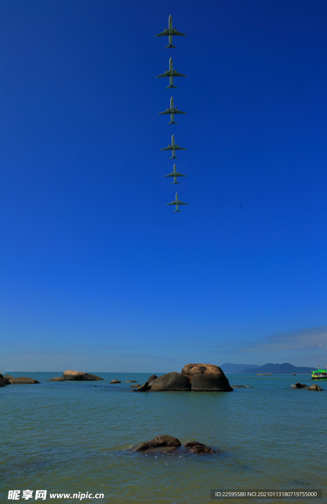 三亚天涯海角飞机连拍