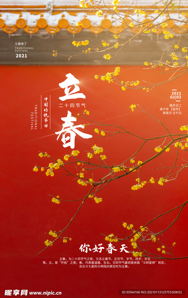 立春节气传统活动宣传海报素材