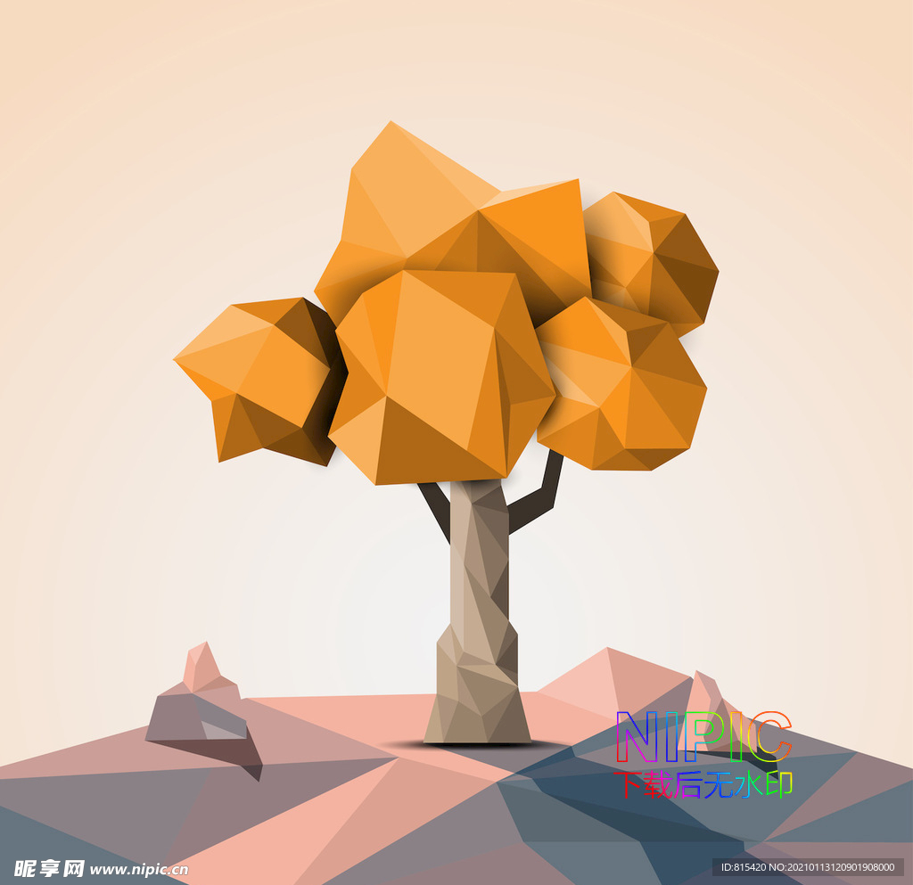 low poly 小树