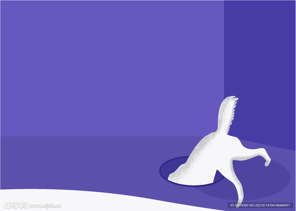 插画扁平网页狗子井盖下水道