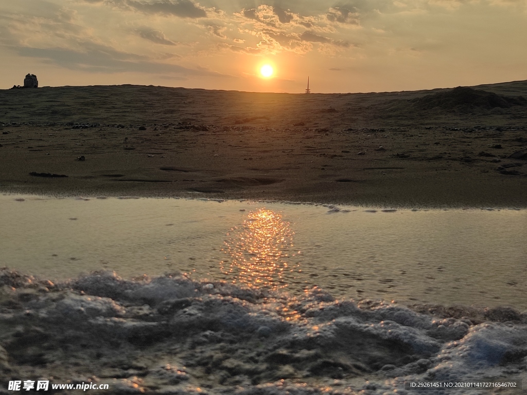 海滩夕阳