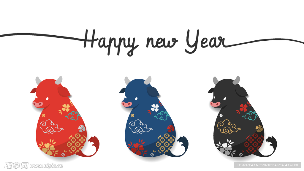 牛 新年展板背景