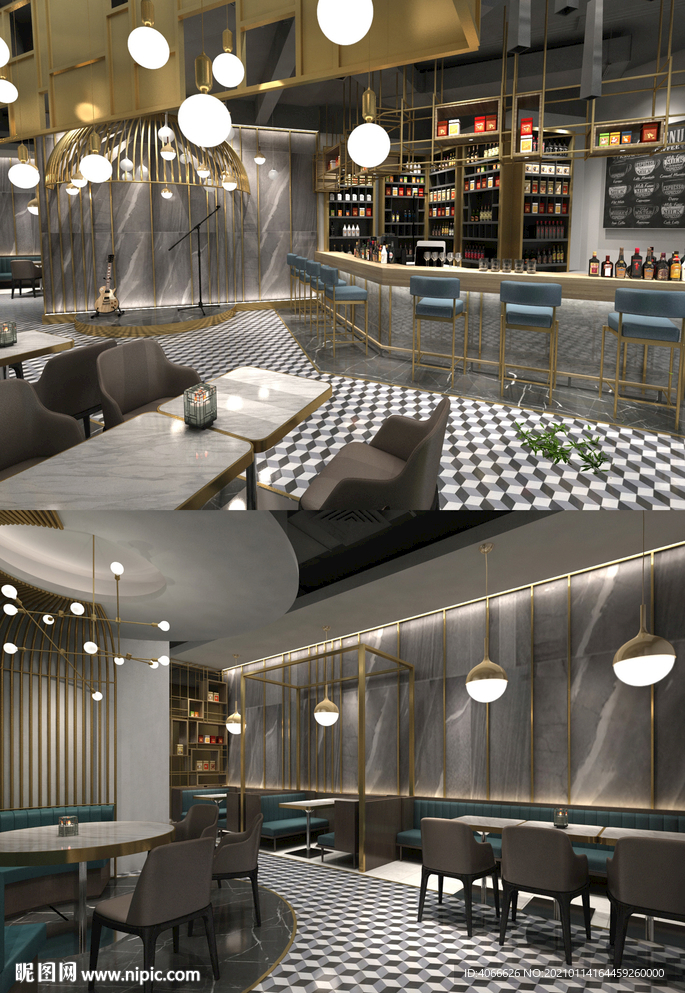 高端全套餐厅3d模型