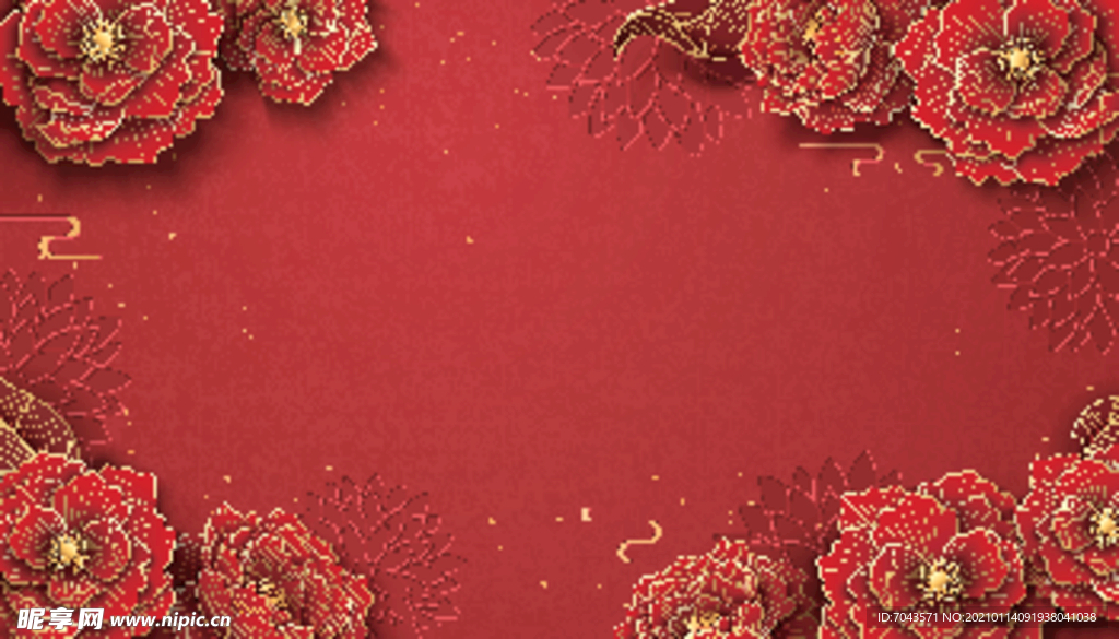 牛年新年喜庆红色富贵背景