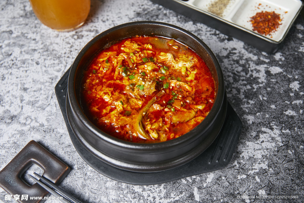 韩国酸辣白菜美食食材背景素材