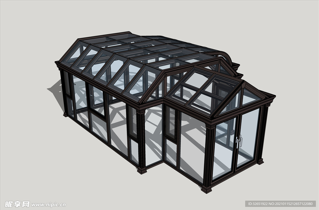 建筑 阳光房 温室 SU模型
