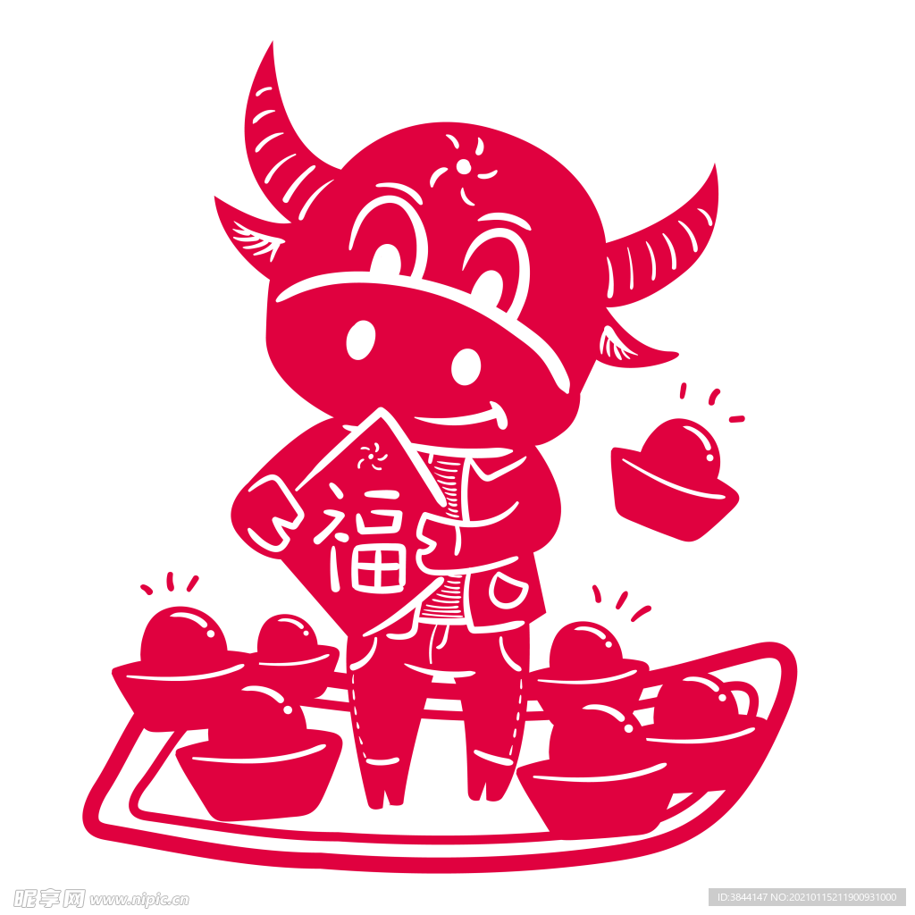 牛年剪纸 (2)