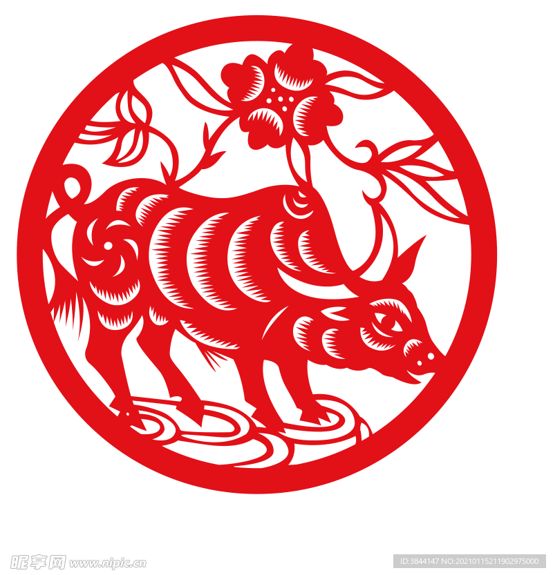 牛年剪纸 (10)