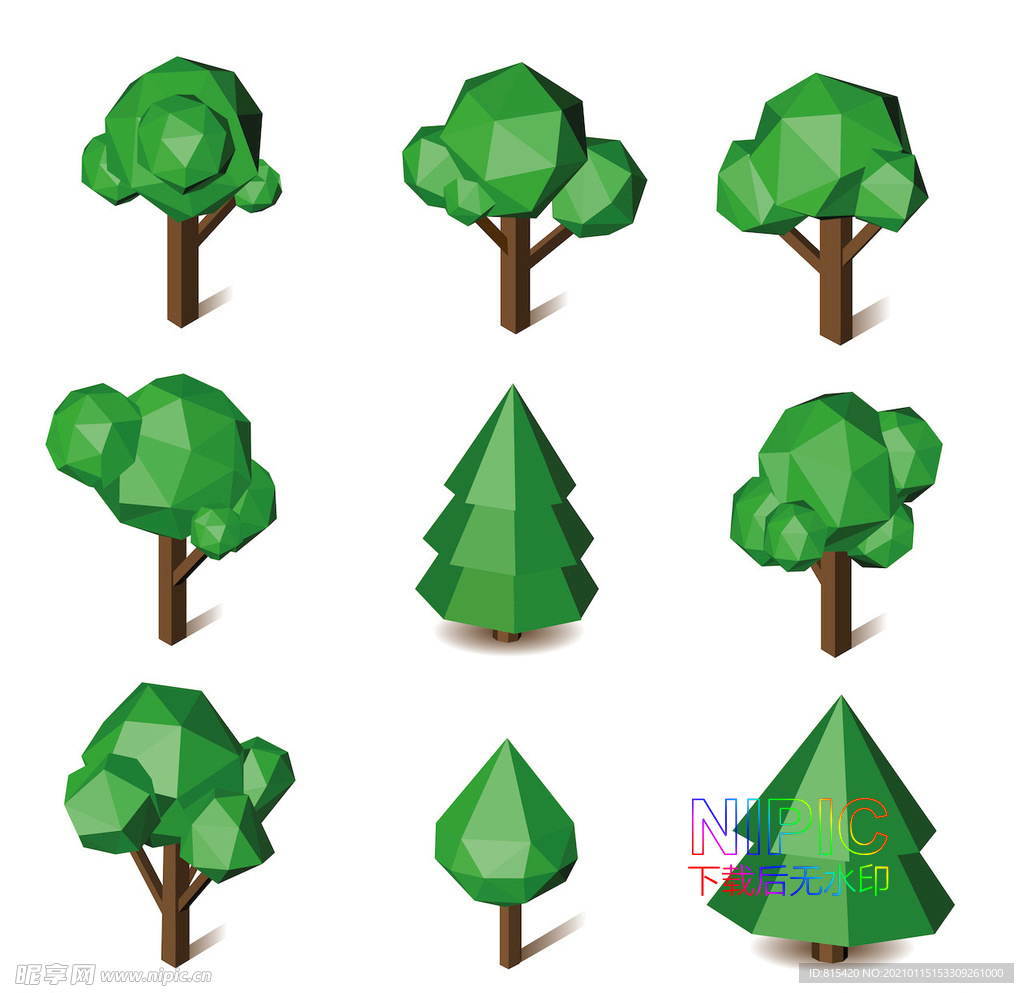 low poly 小树