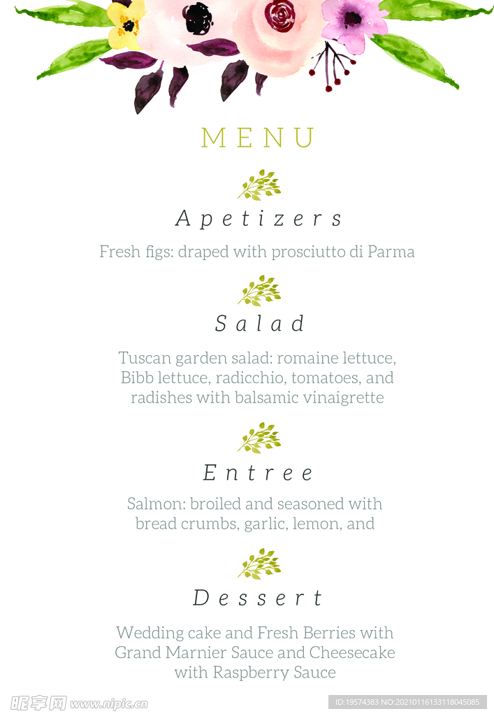 水彩婚礼邀请函集手绘花朵