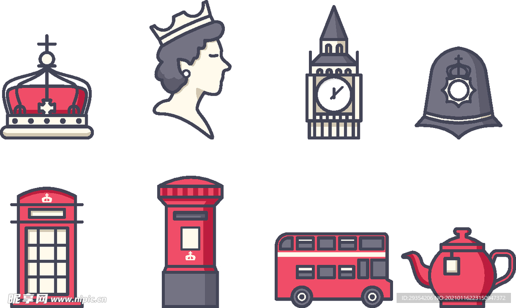 英国风情矢量图图片