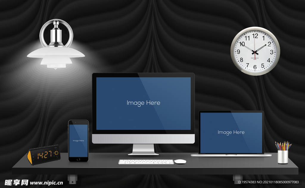 实用的笔记本电脑样机桌面