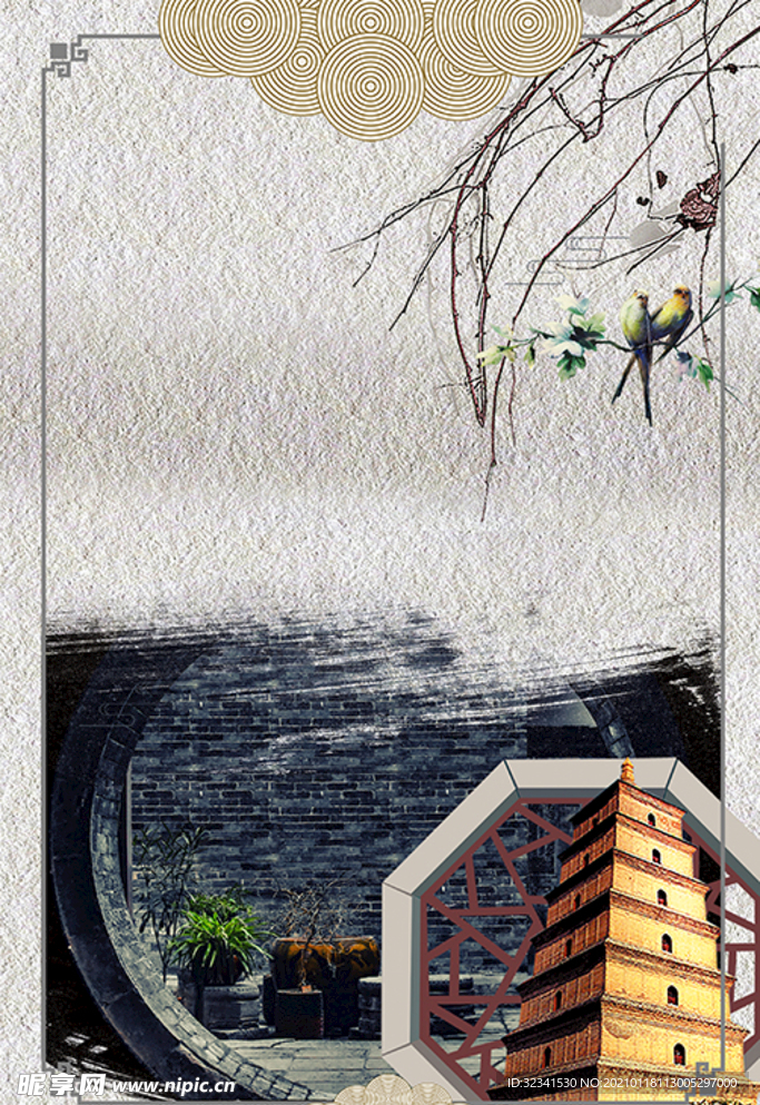 中国风古典水墨民俗古风装饰画