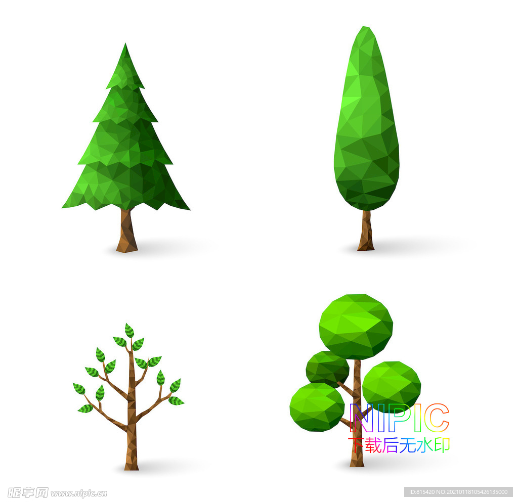 low poly 小树