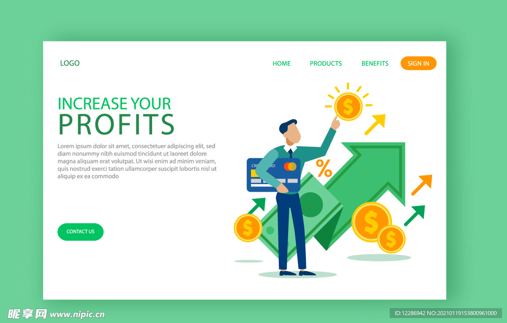 金融网页UI模板