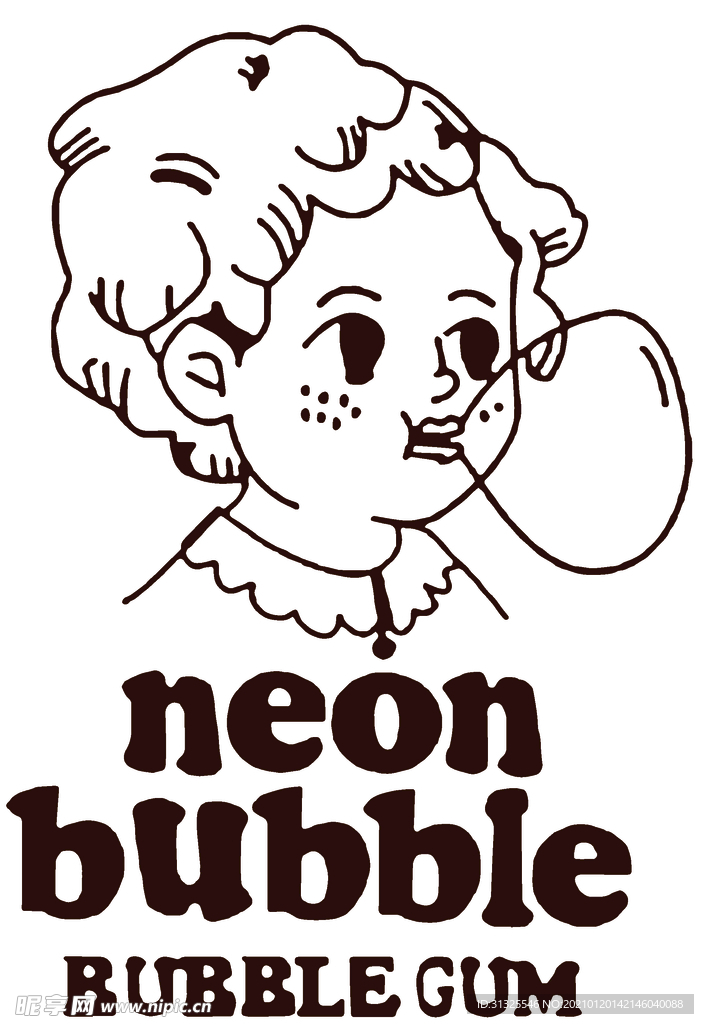 T恤  女孩  吹泡泡 卡通