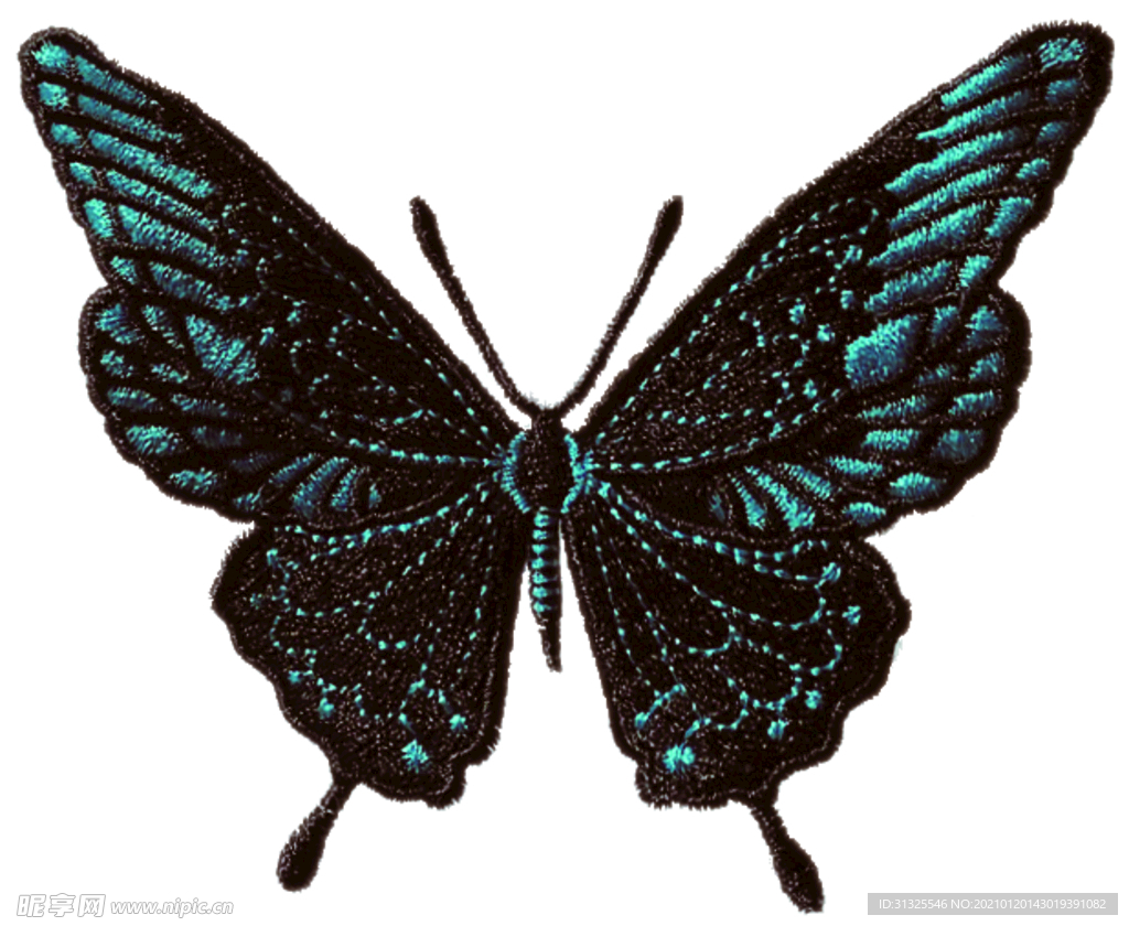 T恤 蝴蝶 刺绣 裁片