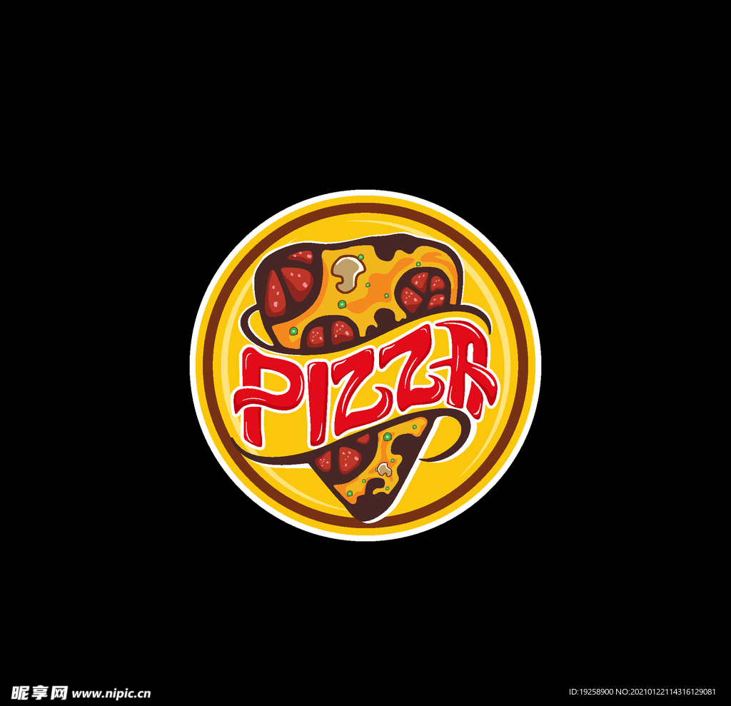 披萨logo 标志设计