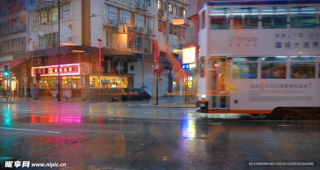 高清城市街道夜景穿梭车流