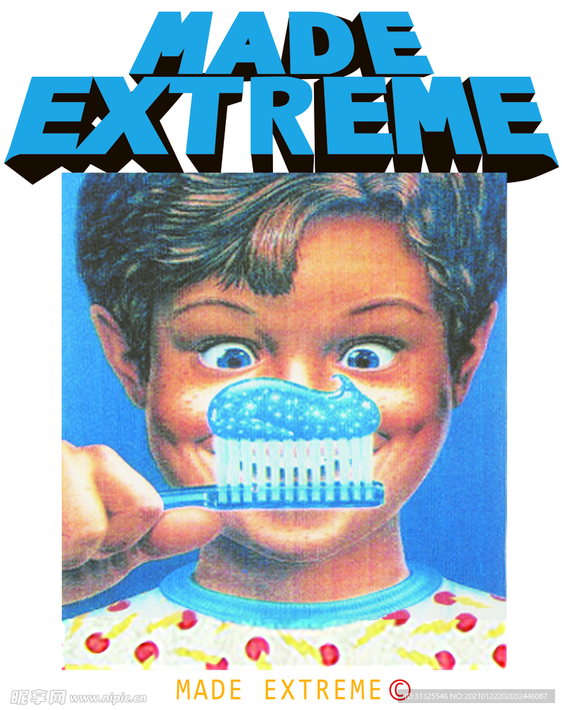 T恤  男孩  刷牙