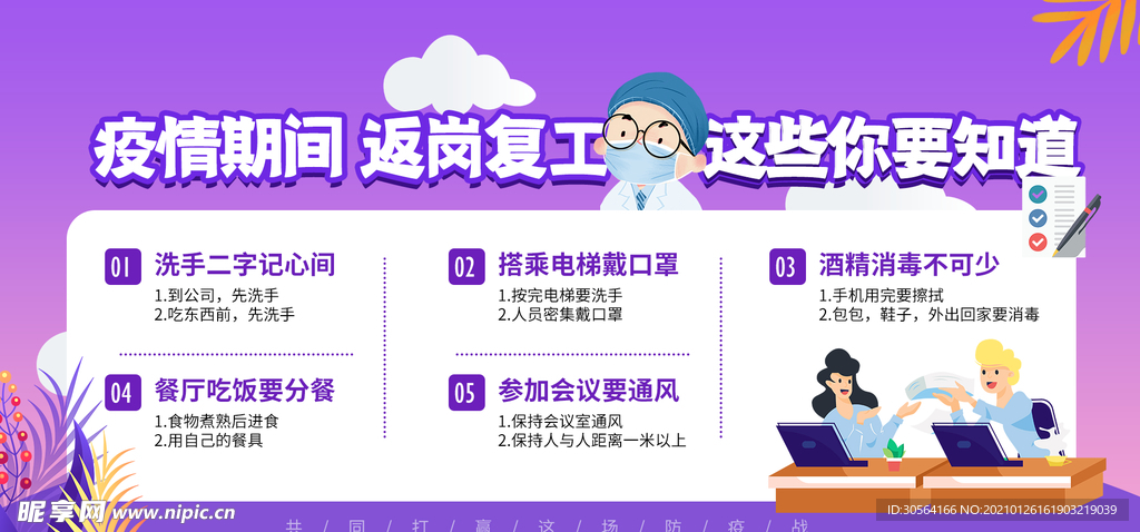 返岗复工社会公益宣传海报素材