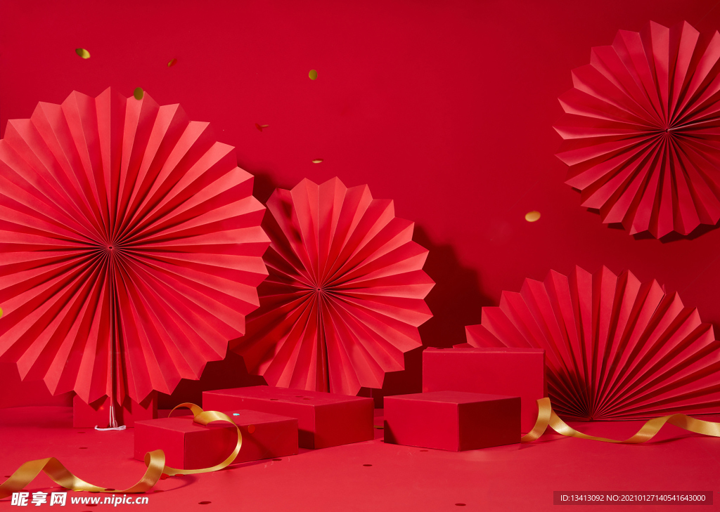 红色C4D背景
