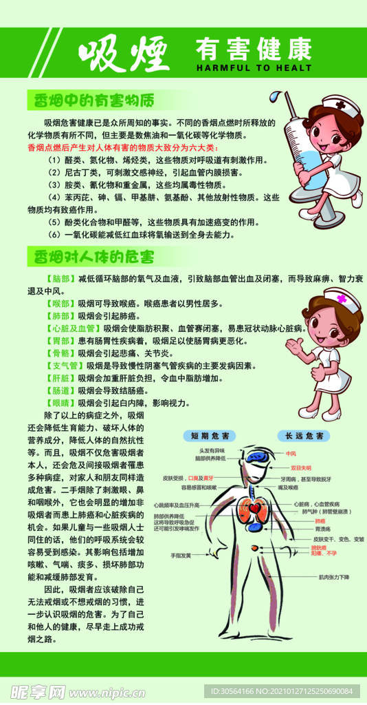 吸烟危害知识公益宣传海报素材
