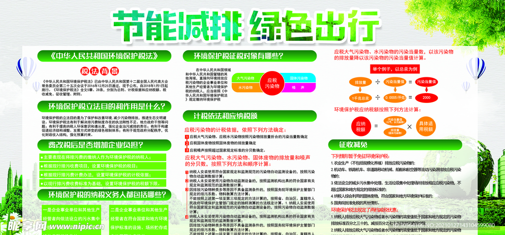 节能减排绿色出行公益海报素材