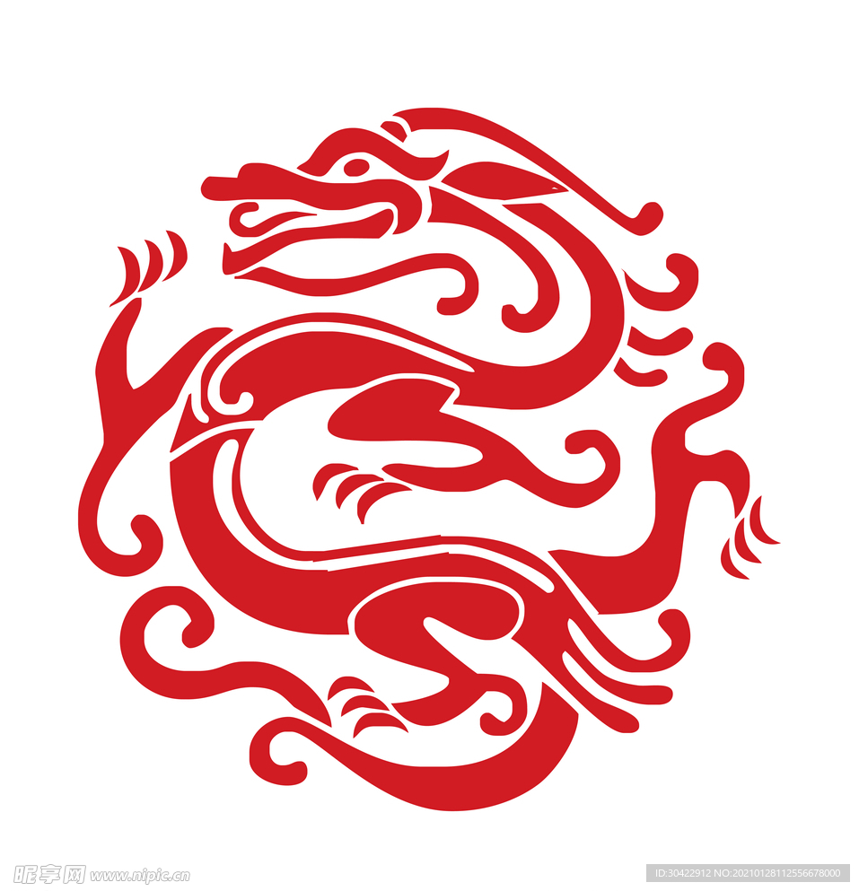 AI矢量中国传统龙纹图案